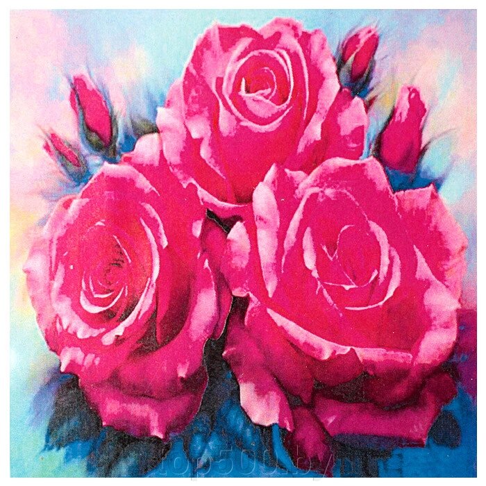 Алмазная живопись "Darvish" 30*30см "Алые розы" от компании TOP500 - фото 1