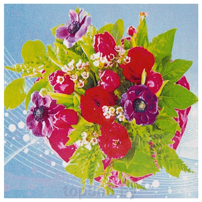 Алмазная живопись "Darvish" 30*30см  Цветы от компании TOP500 - фото 1