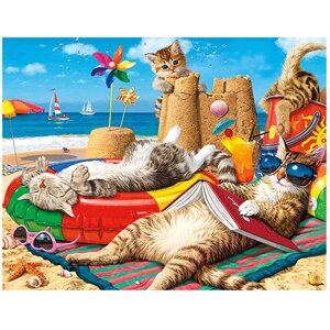 Алмазная живопись "Darvish" 40*50см "Коты на отдыхе"