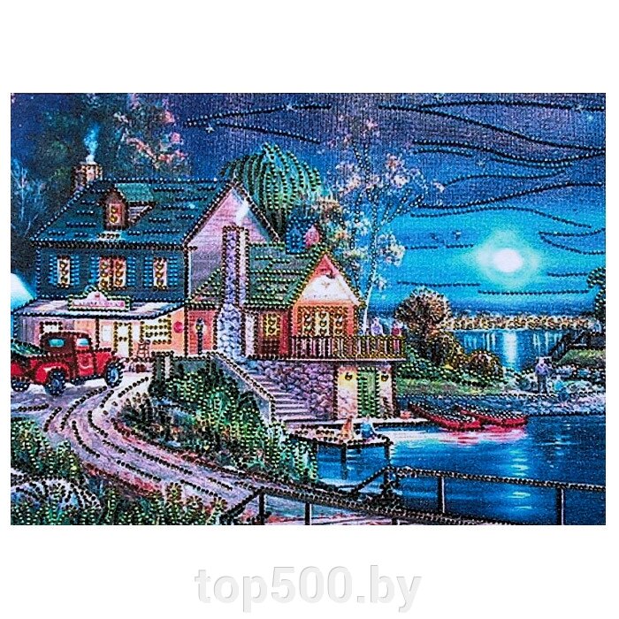 Алмазная живопись "Darvish" 40*50см "Лунная ночь" от компании TOP500 - фото 1