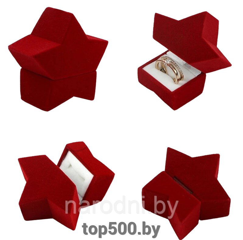 Бархатная подарочная коробочка "Красная звезда" (6 см) от компании TOP500 - фото 1