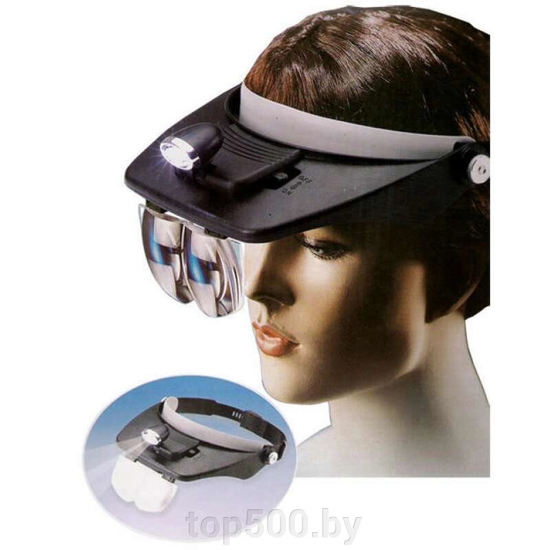 Бинокуляр Лупа-очки с подсветкой MG81001-A от компании TOP500 - фото 1