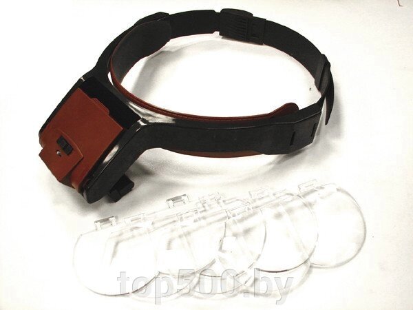 Бинокуляр Лупа-очки с подсветкой MG81001-B от компании TOP500 - фото 1