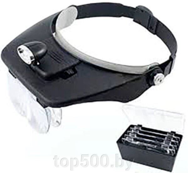 Бинокуляр лупа-очки с подсветкой mg81001-d от компании TOP500 - фото 1