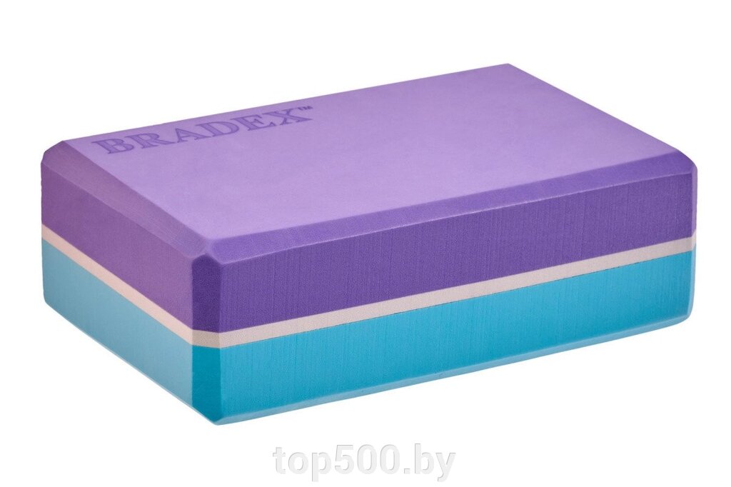 Блок для йоги фиолетовый/синий от компании TOP500 - фото 1