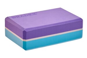 Блок для йоги фиолетовый/синий