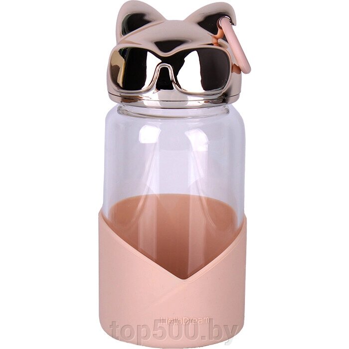 Бутылка для воды 340мл "Котик" цвет ассорти (4вида) от компании TOP500 - фото 1