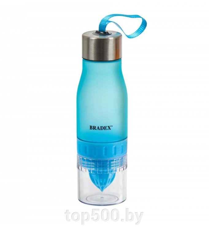 Бутылка для воды с соковыжималкой (600 мл) Голубой от компании TOP500 - фото 1