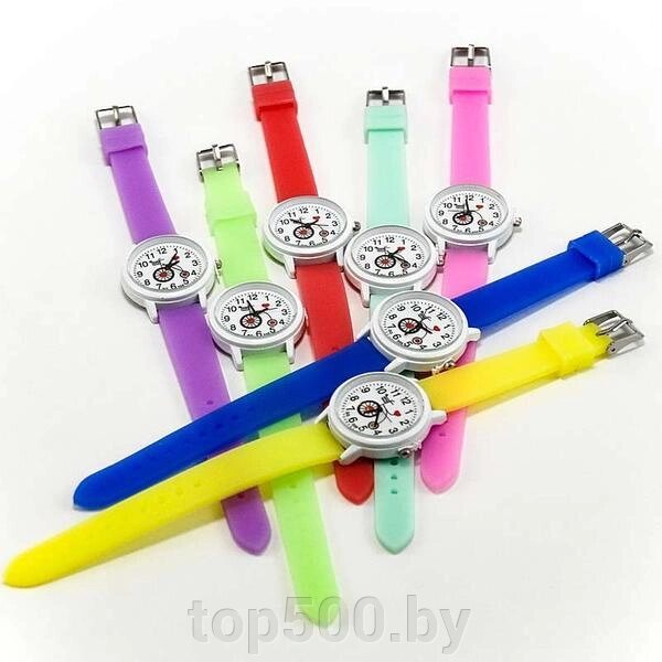 Часы детские наручные с силиконовым ремешком B-0007 Розовый от компании TOP500 - фото 1