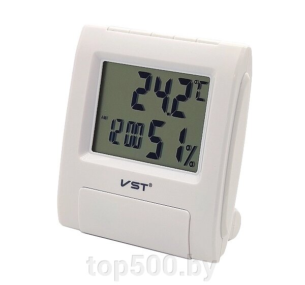 Часы настольные электронные с будильником, термометром, гигрометром VST-7090S от компании TOP500 - фото 1
