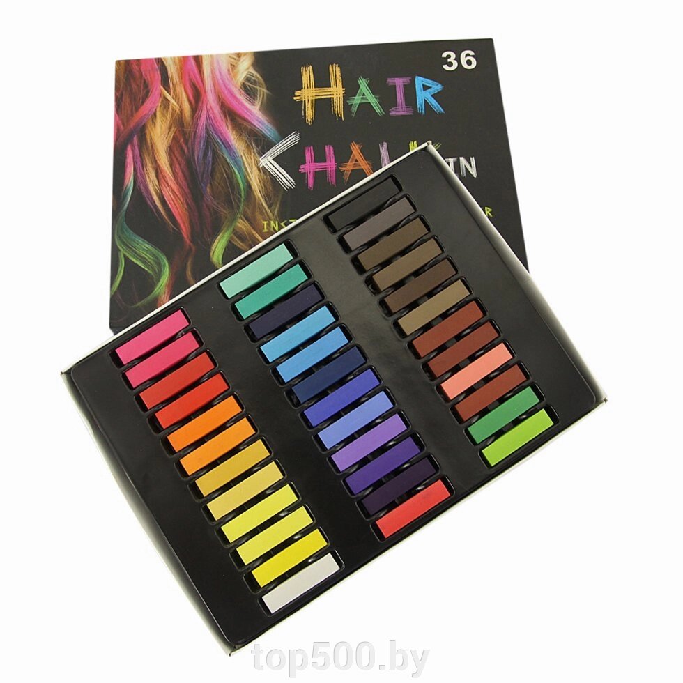 Цветные мелки для волос 36 цветов от компании TOP500 - фото 1