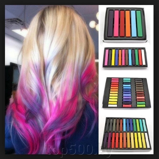 Цветные мелки для волос 6 цветов от компании TOP500 - фото 1