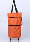 Хозяйственная складная сумка с выдвижными колесиками оранжевая от компании TOP500 - фото 1