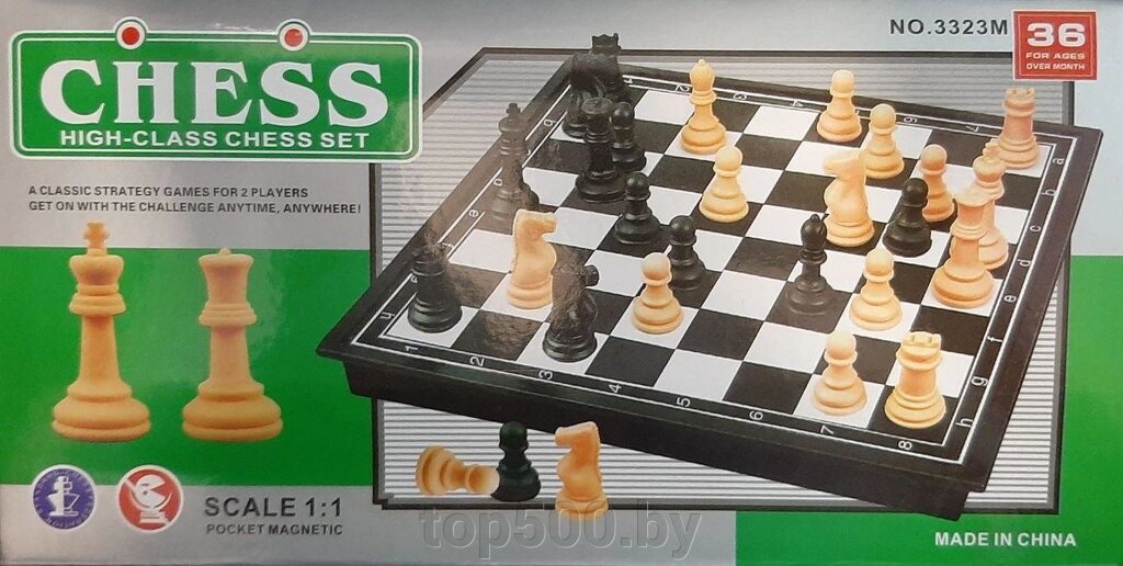 Игра настольная Шахматы магнитные пластиковые 3323M от компании TOP500 - фото 1