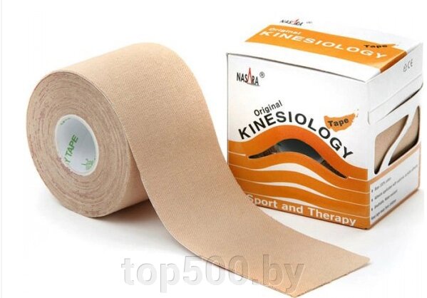 Кинезио тейп Kinesiology Tape Бежевый, 5 см  5 м от компании TOP500 - фото 1