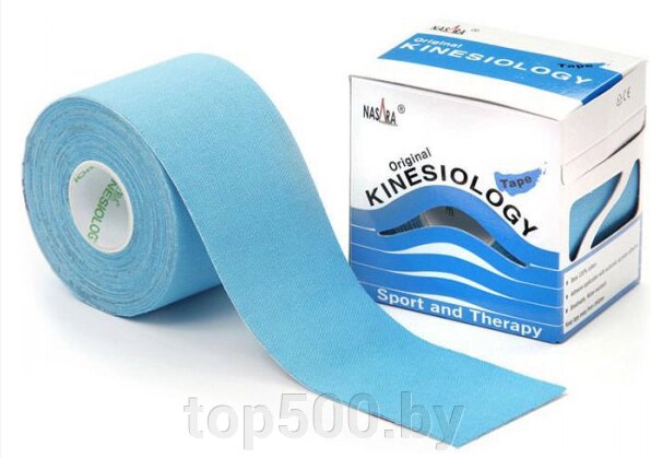 Кинезио тейп Kinesiology Tape Голубой, 5 см  5 м от компании TOP500 - фото 1