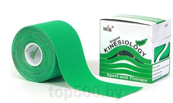 Кинезио тейп Kinesiology Tape (Китай) упаковка 5 м Зеленый от компании TOP500 - фото 1