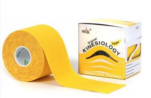 Кинезио тейп Kinesiology Tape (Китай) упаковка 5 м Желтый