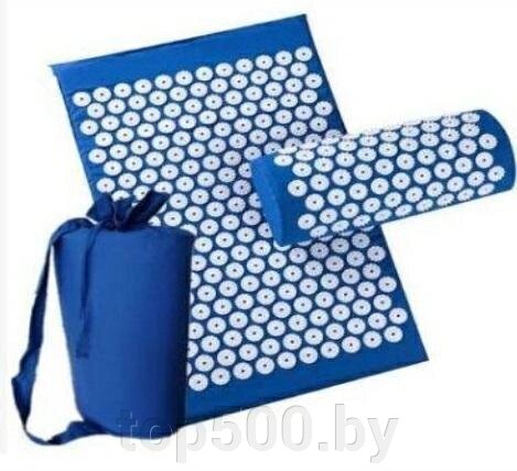 Коврик массажный акупунктурный с подушкой SiPL + сумка для хранения синий от компании TOP500 - фото 1