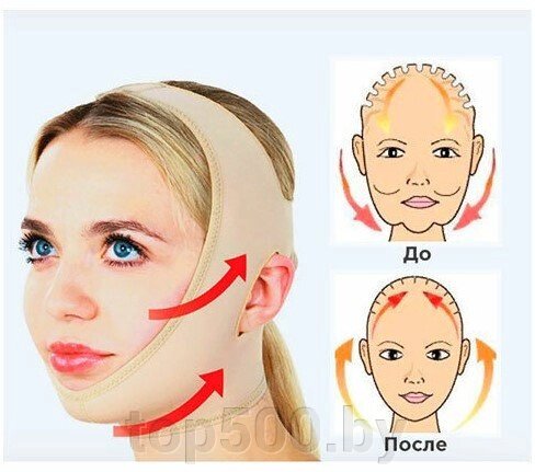 Маска-бандаж для коррекции овала лица и от второго подбородка XXL (53-58см) от компании TOP500 - фото 1
