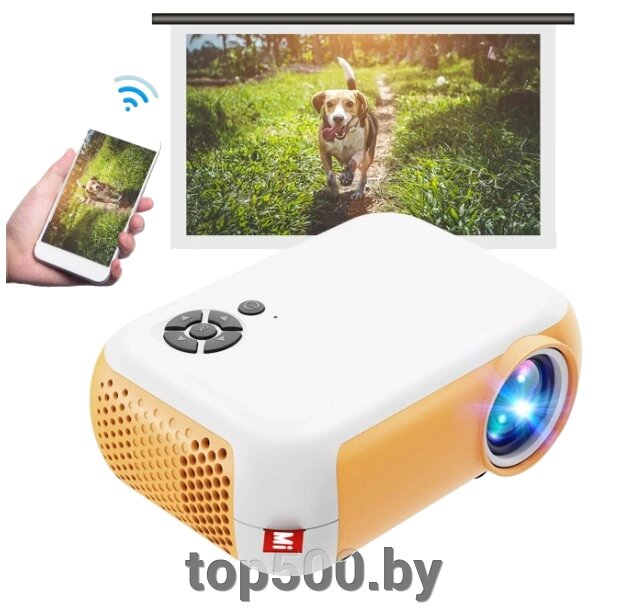 Мультимедийный портативный светодиодный LED проектор Mini Projector A10 FULL HD 1080p (HDMI, USB, пульт ДУ) от компании TOP500 - фото 1