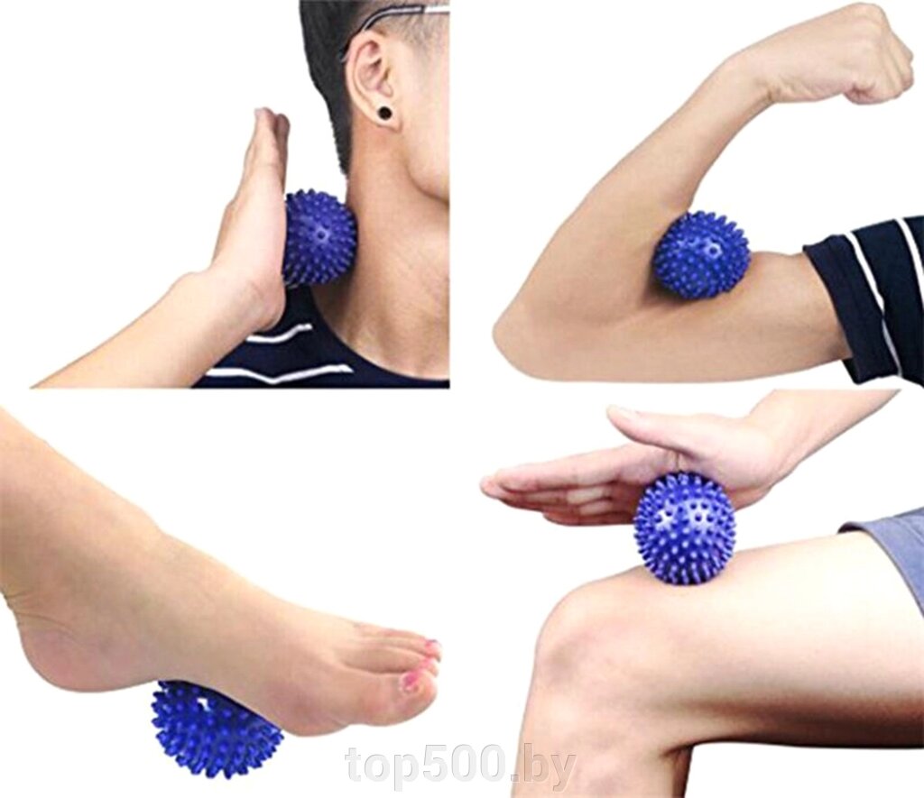 Мяч массажный для восстановления мышц 8,5 см  с шипами  SIPL от компании TOP500 - фото 1