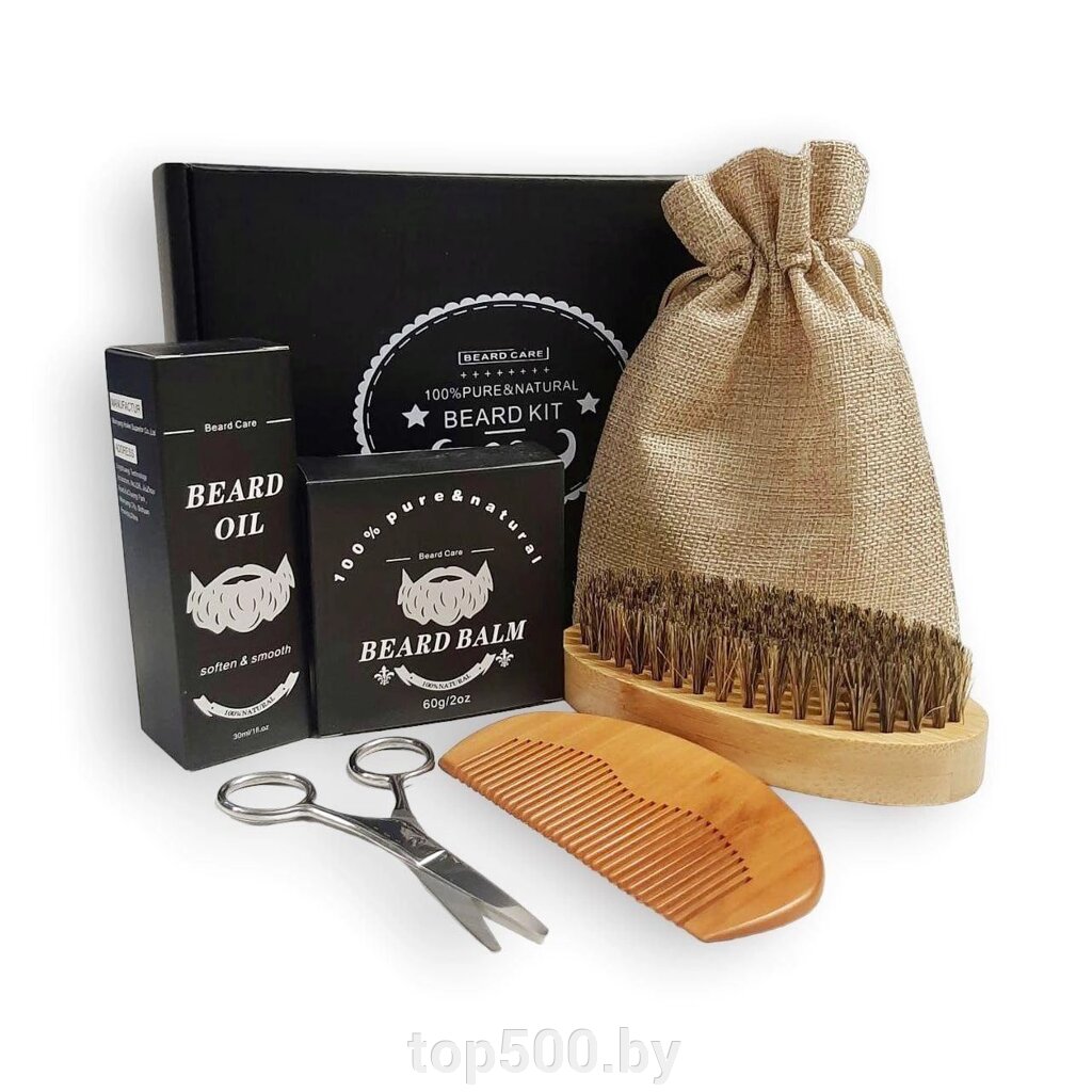 Набор для ухода за бородой и усами Beard Kit Professional 6 в 1 от компании TOP500 - фото 1