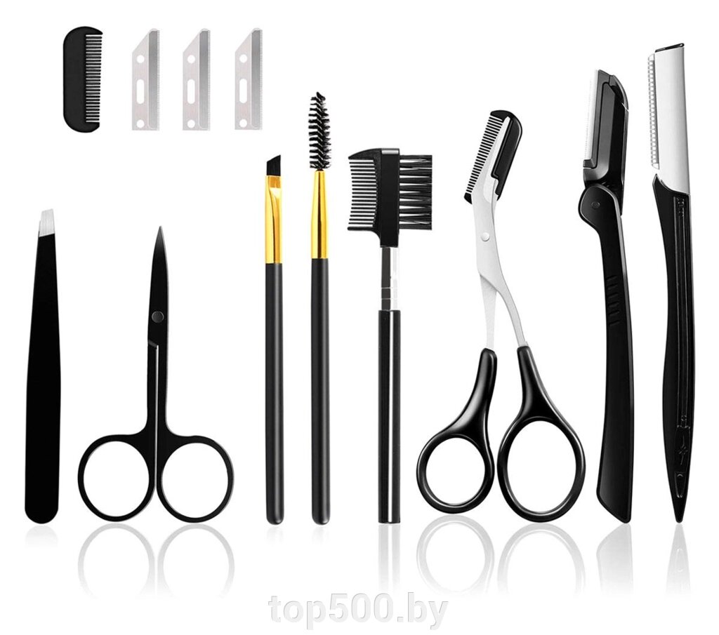 Набор из 11 профессиональных инструментов для моделирования бровей и ресниц SiPL от компании TOP500 - фото 1