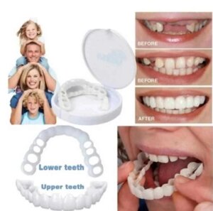 Накладные зубы snap on smile (набор для ВЕРХНИХ + для НИЖНИХ зубов)
