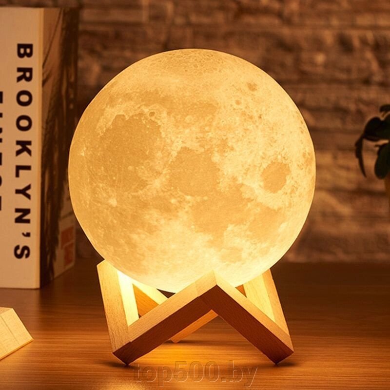 Ночник-светильник Луна (диаметр 15 см) без пульта от компании TOP500 - фото 1