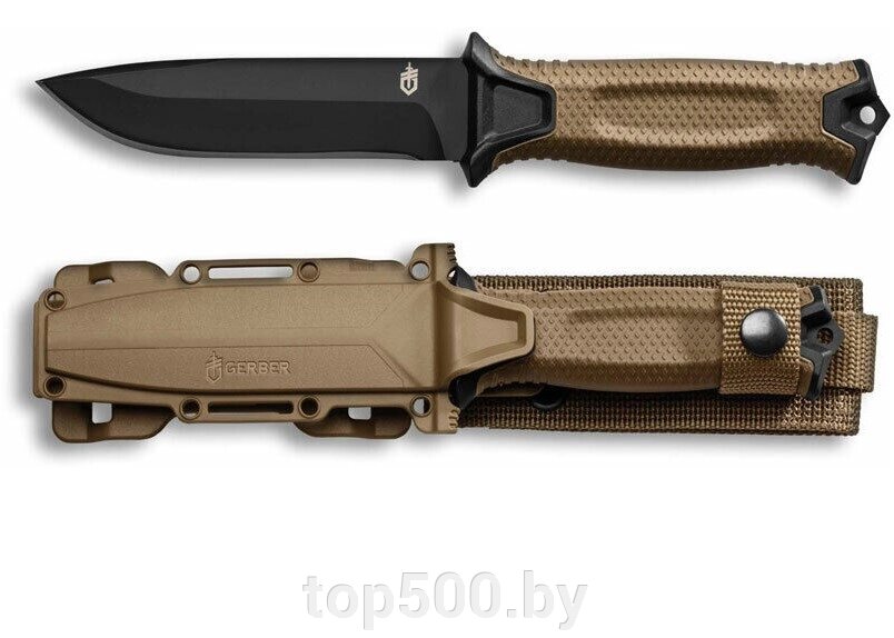 Нож Gerber Unisex G1059 Strongarm с фиксированным лезвием и ножнами в комплекте, олива / коричневый, 24 см от компании TOP500 - фото 1