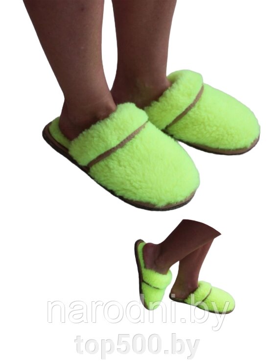 Обувь домашняя тапки (пантолеты) из натуральной овечьей шерсти 39-40, Фиолетовый от компании TOP500 - фото 1