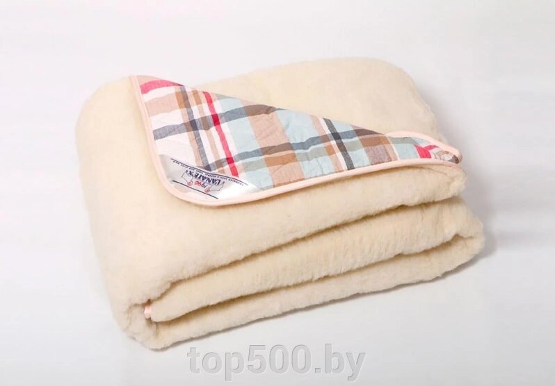 Одеяло (плед) из овечьей шерсти одностороннее 110  140 от компании TOP500 - фото 1