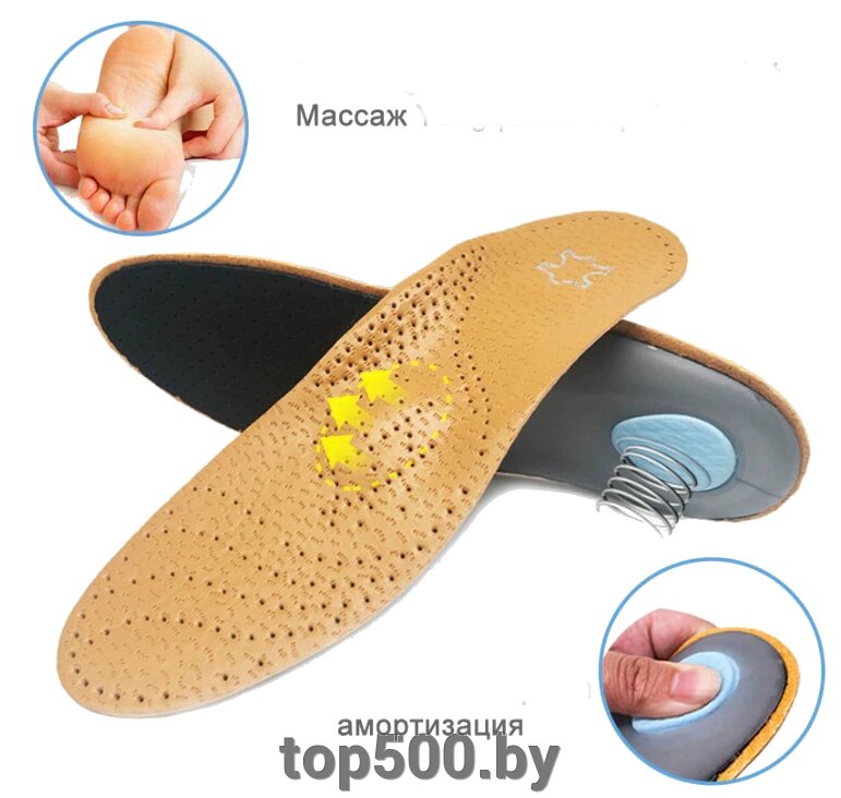 Ортопедические каркасные стельки-супинатор для закрытой обуви ( Натуральная кожа ) M от компании TOP500 - фото 1