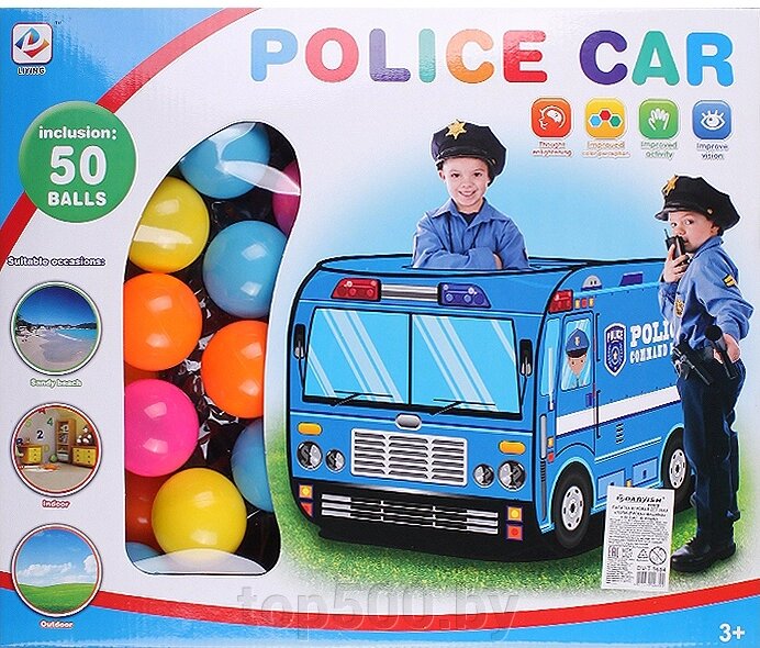 Палатка игровая детская "Полицейская машина" (50 шаров) от компании TOP500 - фото 1