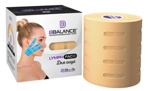 Перфорированный кинезио тейп для лица BB LYMPH FACE (7.5 см) розовый 7.5 см х 1 м