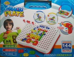 Конcтруктор Magic Plate Puzzle с шуруповертом 190 деталей 9022