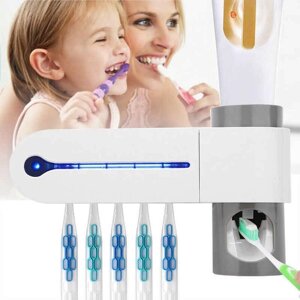 Стерилизатор зубных щёток + дозатор зубной пасты + держатель зубных щеток 3 в 1