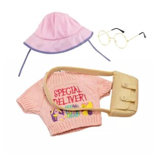 Набор одежды с акссесуарами (4 в 1) для уточки Лалафанфан М3 Розовая кофта с панамкой
