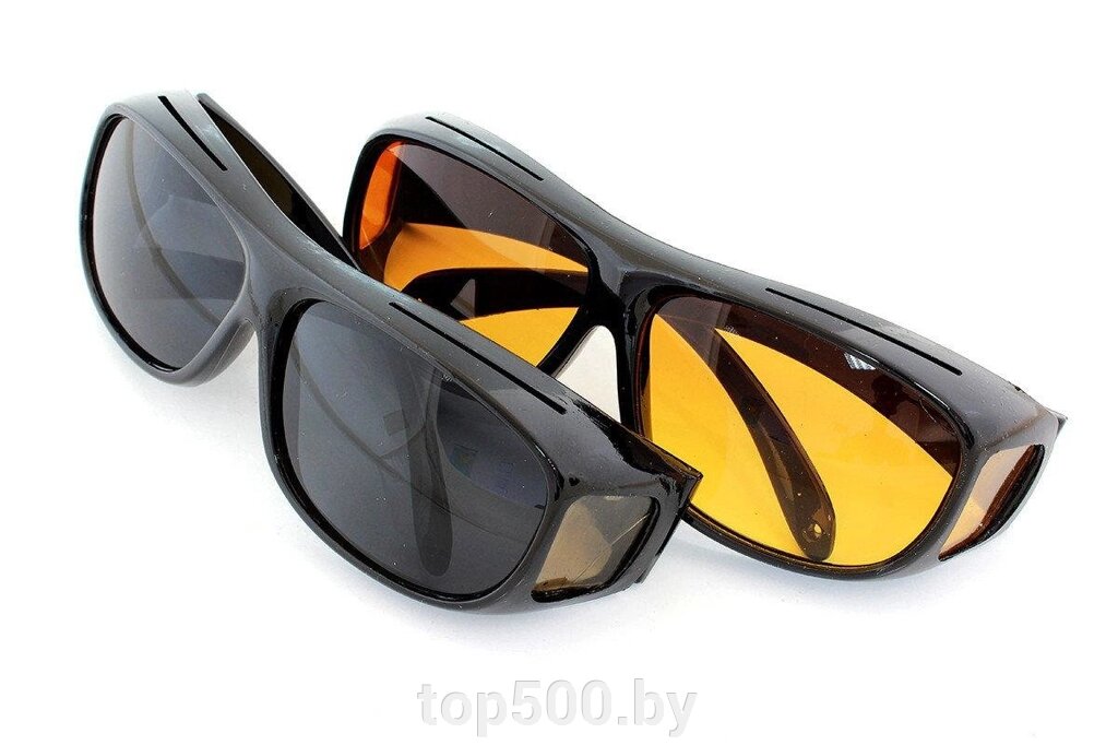 Защитные очки HD vision BLACK + yellow - TOP500