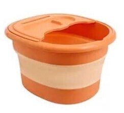 Складная массажная ванночка с крышкой Оранжевый