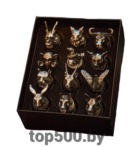 Подарочный набор стопок перевертышей  "Символы года" ( 12 шт.) в подарочной коробке. от компании TOP500 - фото 1