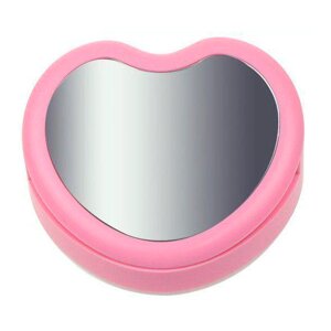 Подставка для телефона + подсветка для селфи + зеркало «Сердце» 3 в 1 розовый