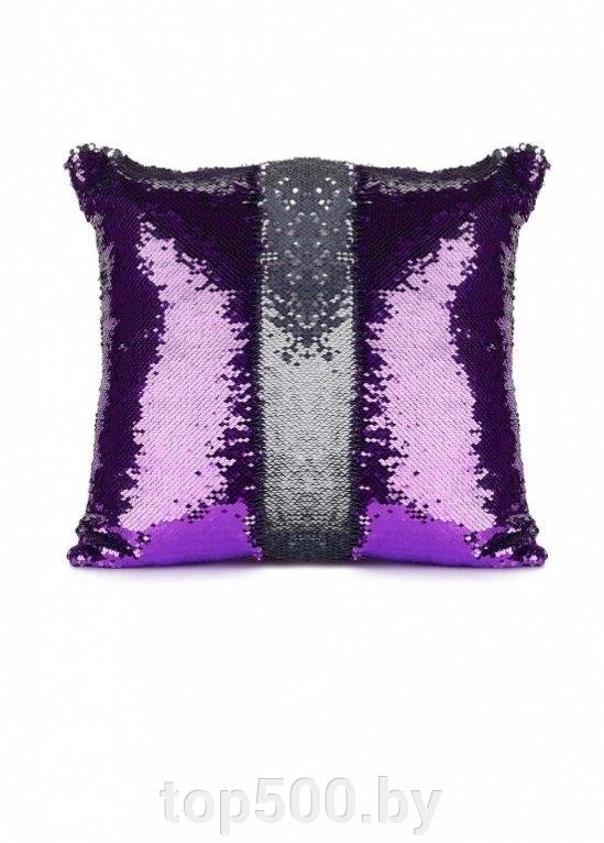 Подушка декоративная «РУСАЛКА» цвет фиолетовый/серебро от компании TOP500 - фото 1