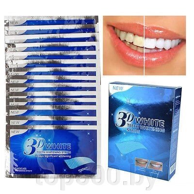 Полоски для отбеливания зубов 3D WHITE Teeth Whitening Strips от компании TOP500 - фото 1