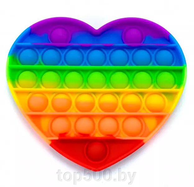 Поп ит (Pop it) разноцветное Сердце от компании TOP500 - фото 1