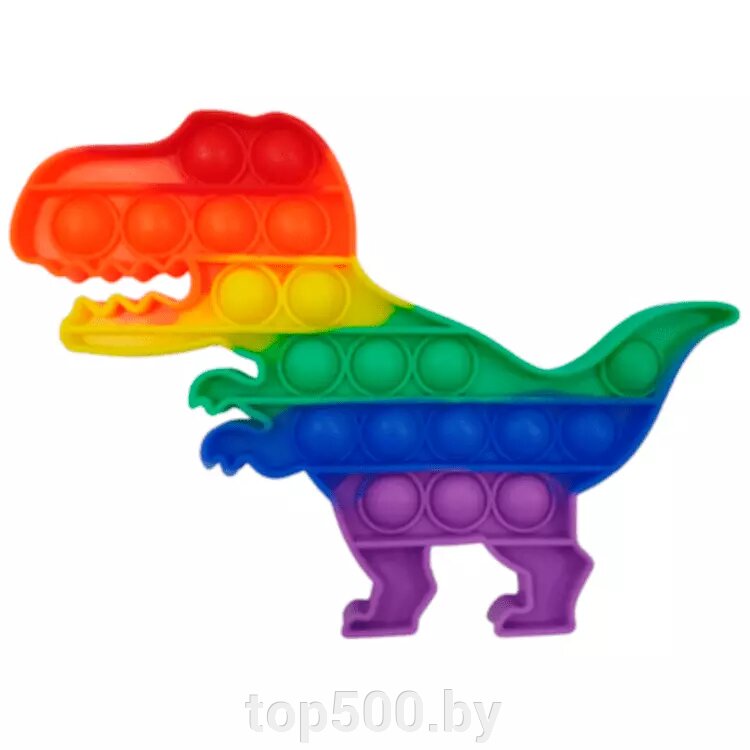 Поп ит (Pop it) разноцветный Динозавр от компании TOP500 - фото 1