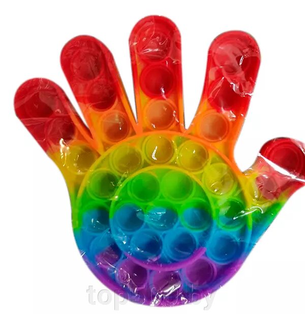 Поп ит (Pop it) разноцветный Рука от компании TOP500 - фото 1