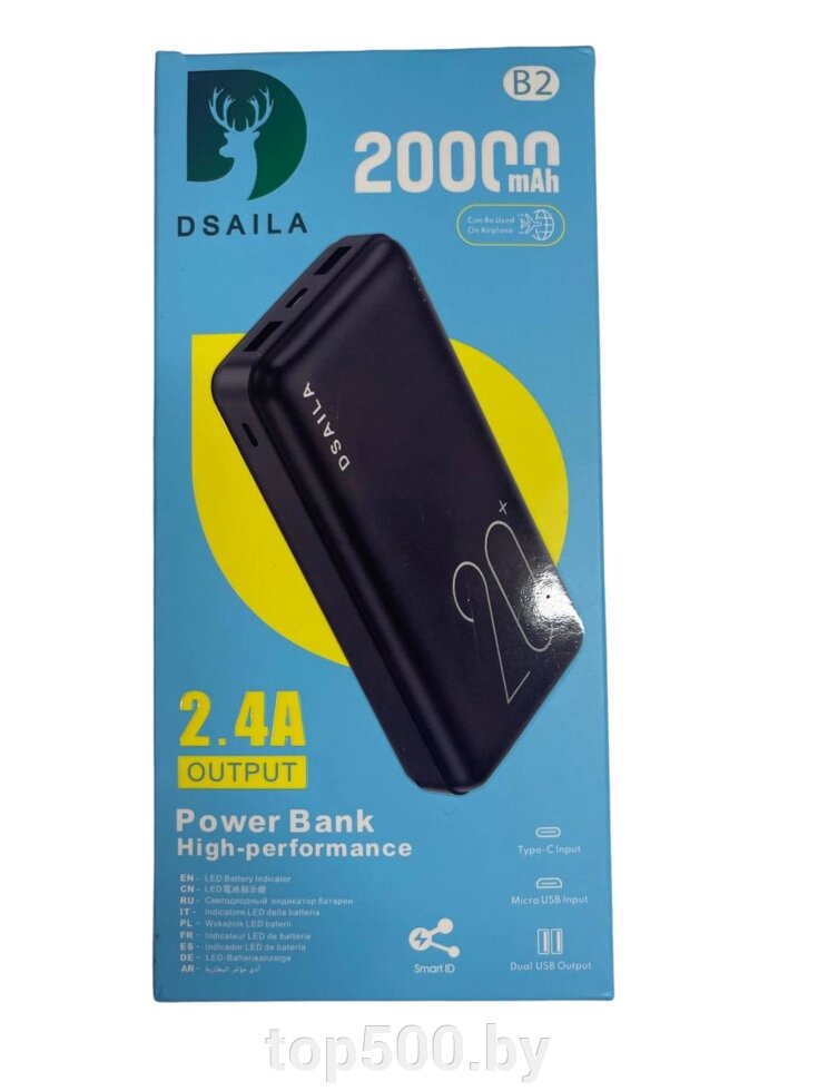 Портативное зарядное устройство Dsaila 20000 mah от компании TOP500 - фото 1