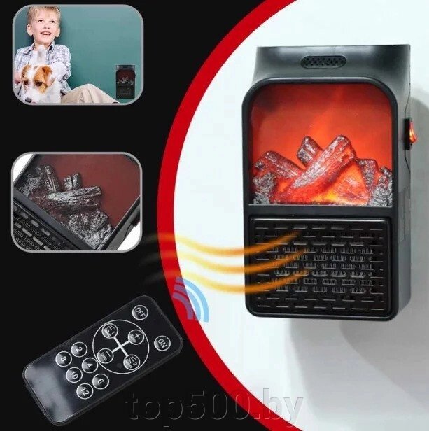 Портативный обогреватель-камин Flame Heater с пультом от компании TOP500 - фото 1